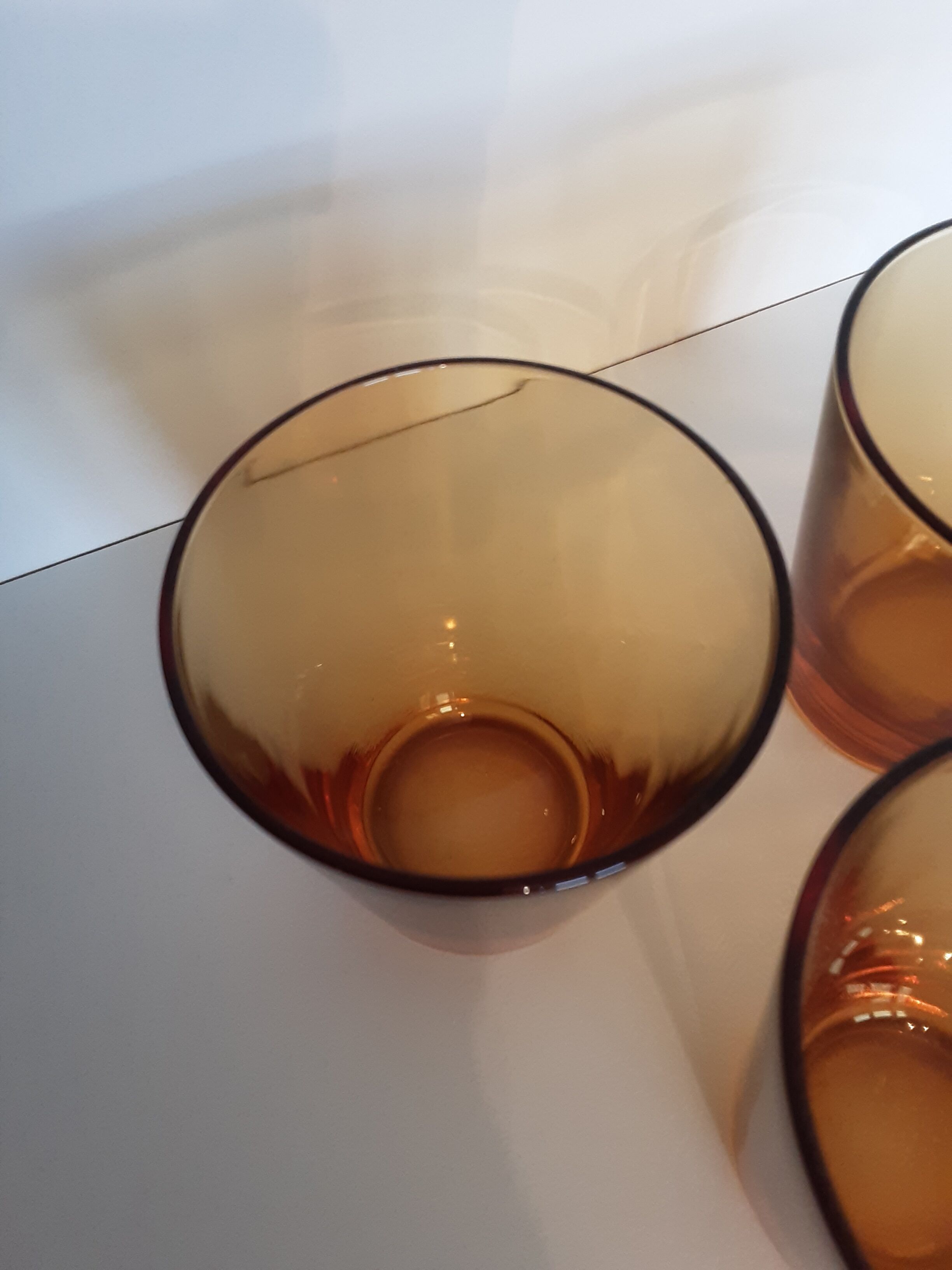 Lot de 3 verres vereco ambre