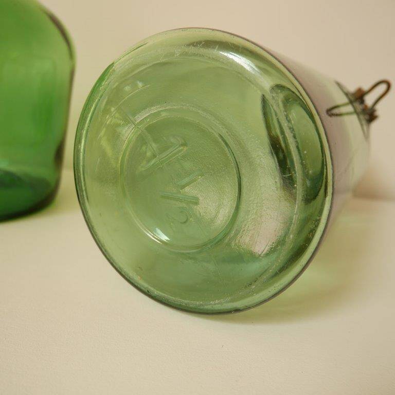 Set of demijohn and green Durfor preserves