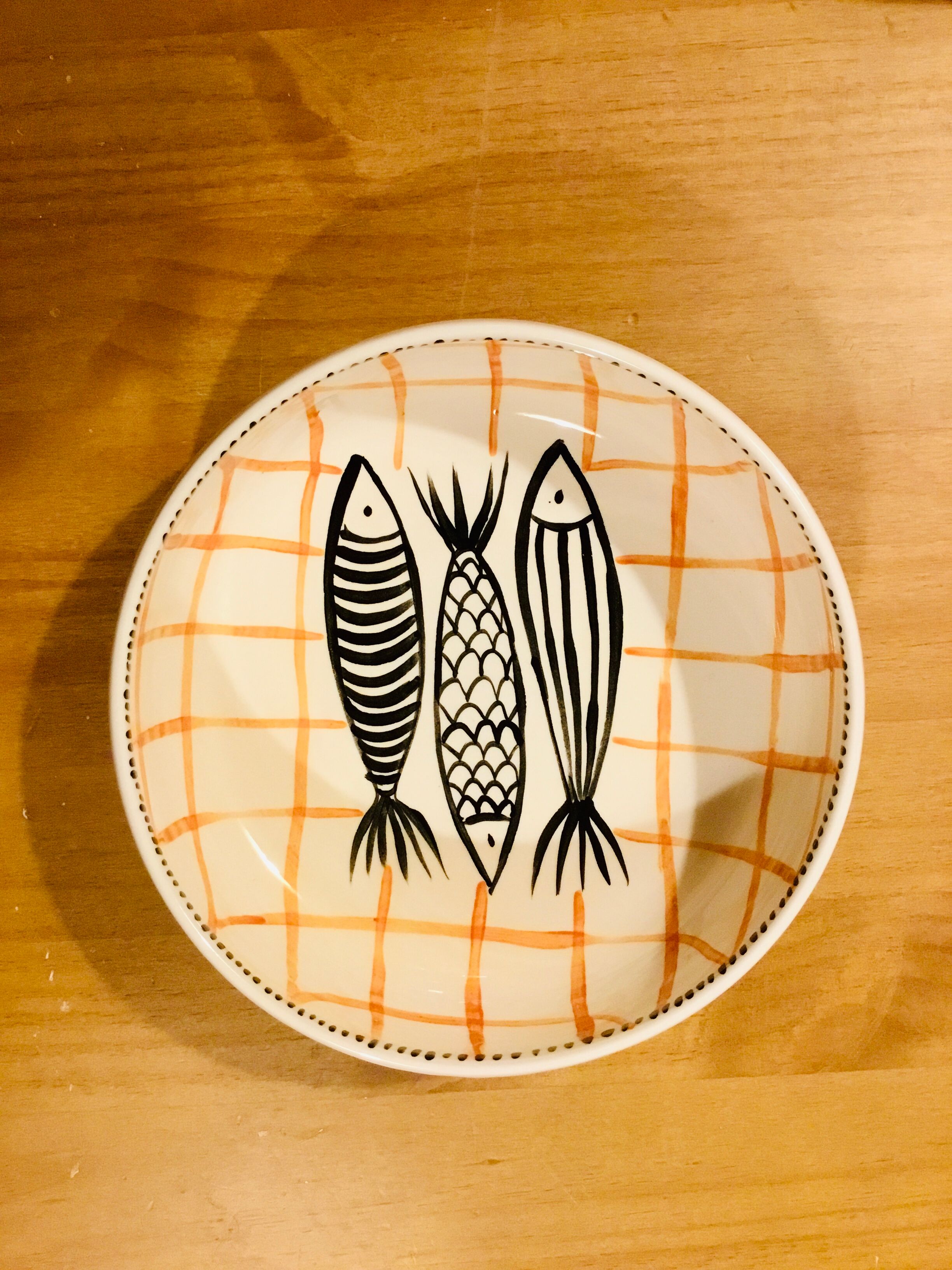 Hand-painted ceramic salad bowl