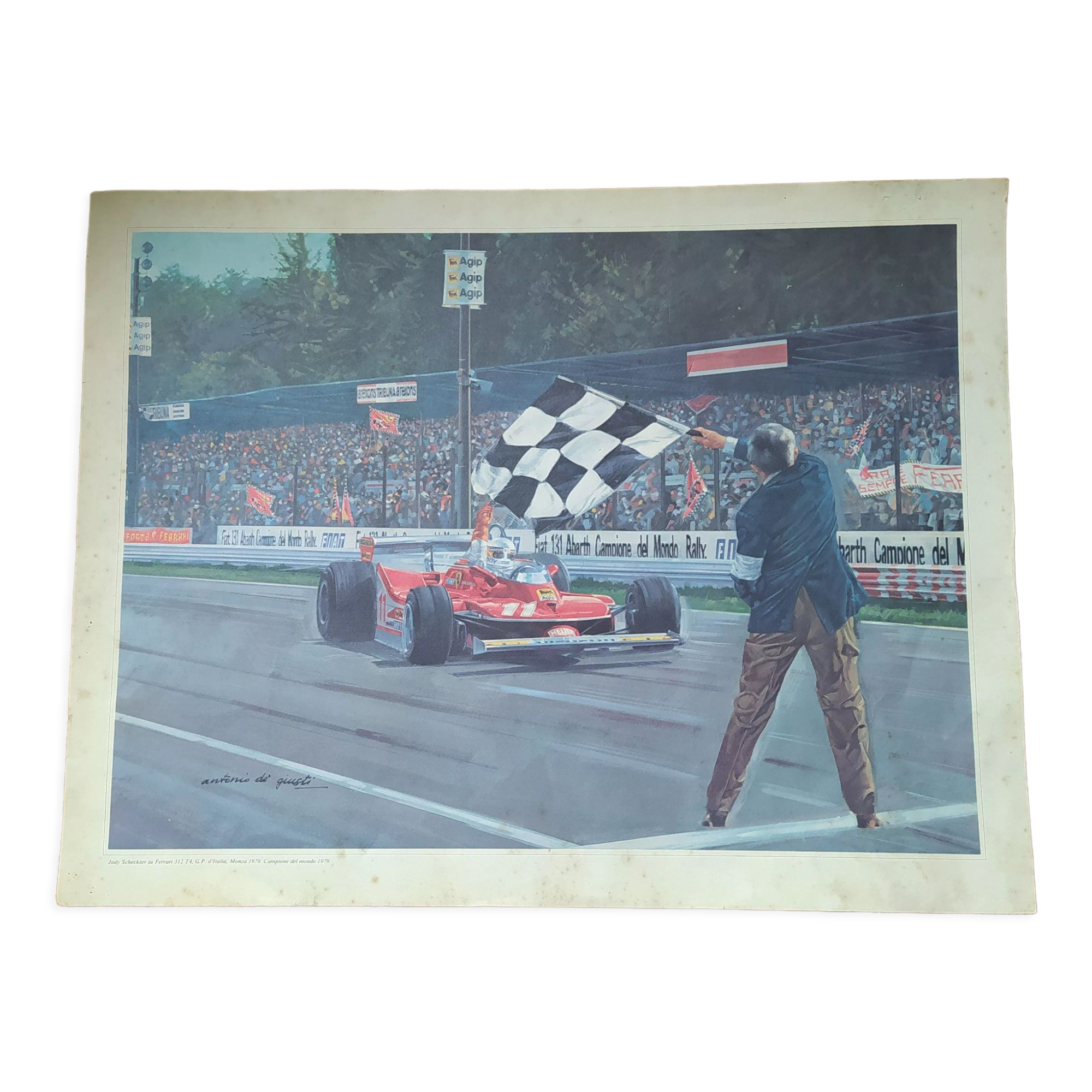 Affiche d'art signée de Guisti Ferrari à Monza 1979