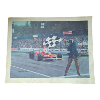 Affiche d'art signée de Guisti Ferrari à Monza 1979