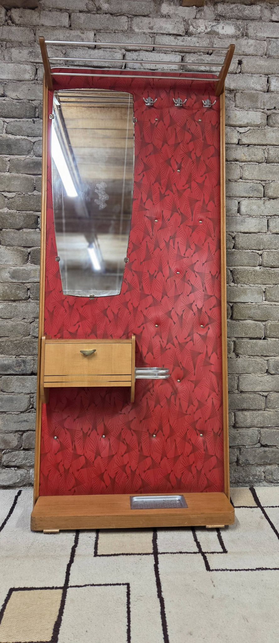 Vintage wall coat rack from the 50s/60s – Rockabilly design cloakroom