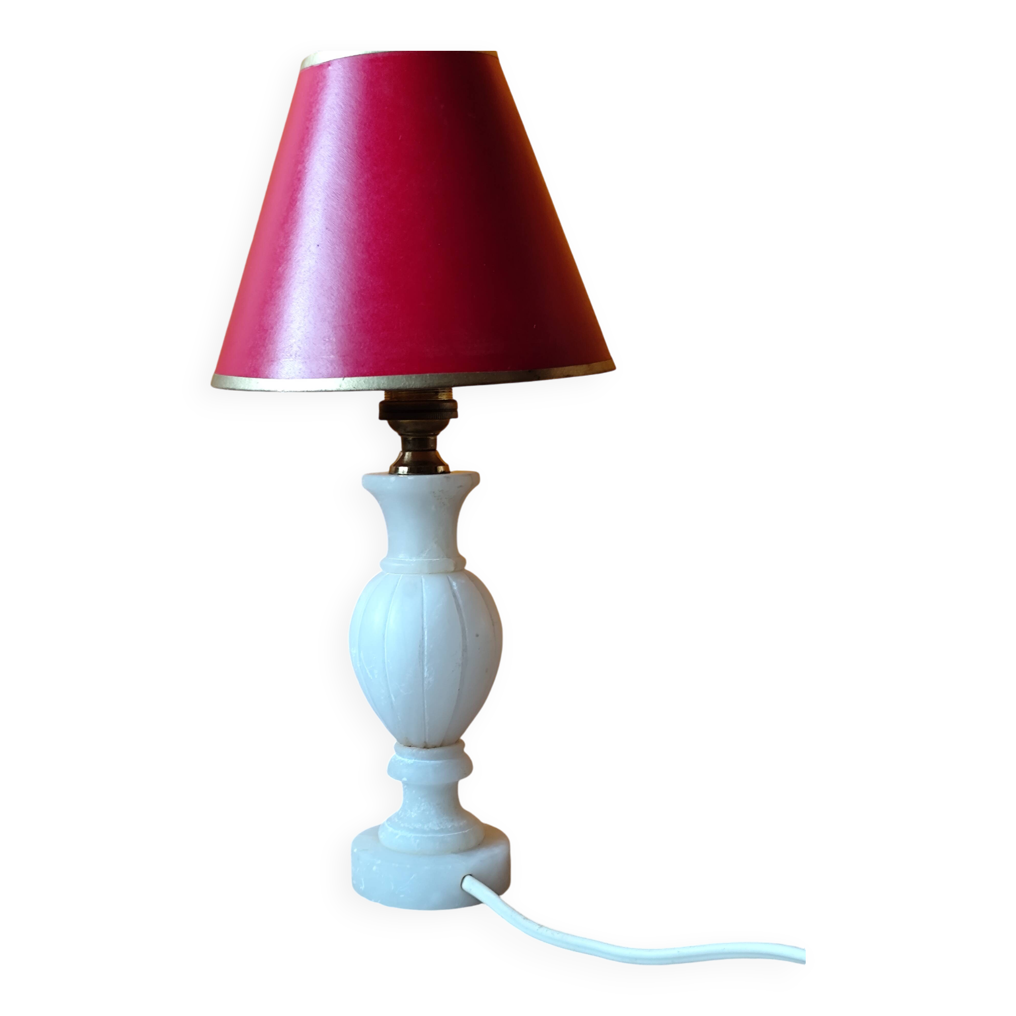 Antique marble lamp base - white stone urn lamp