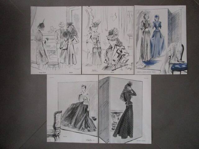 Lot de 5 publicités de mode années 40'