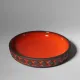Danish Studio Geometric Red Bowl From Frank Keramik, 1960s