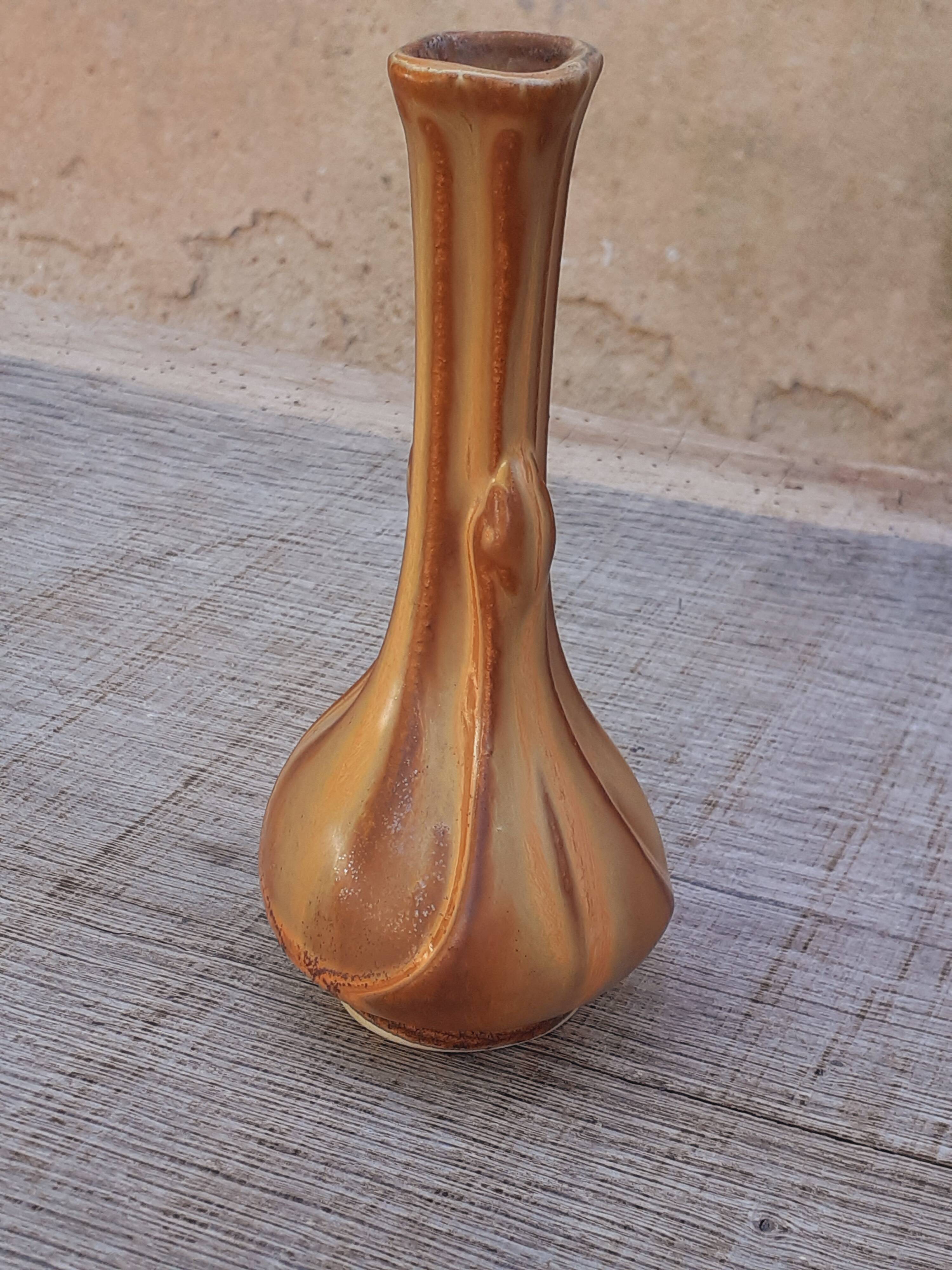 Art Nouveau stoneware single flower vase