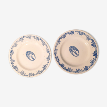 Art Nouveau dessert plate duo