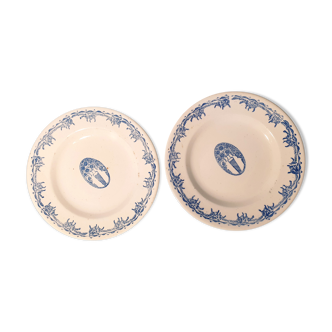 Art Nouveau dessert plate duo