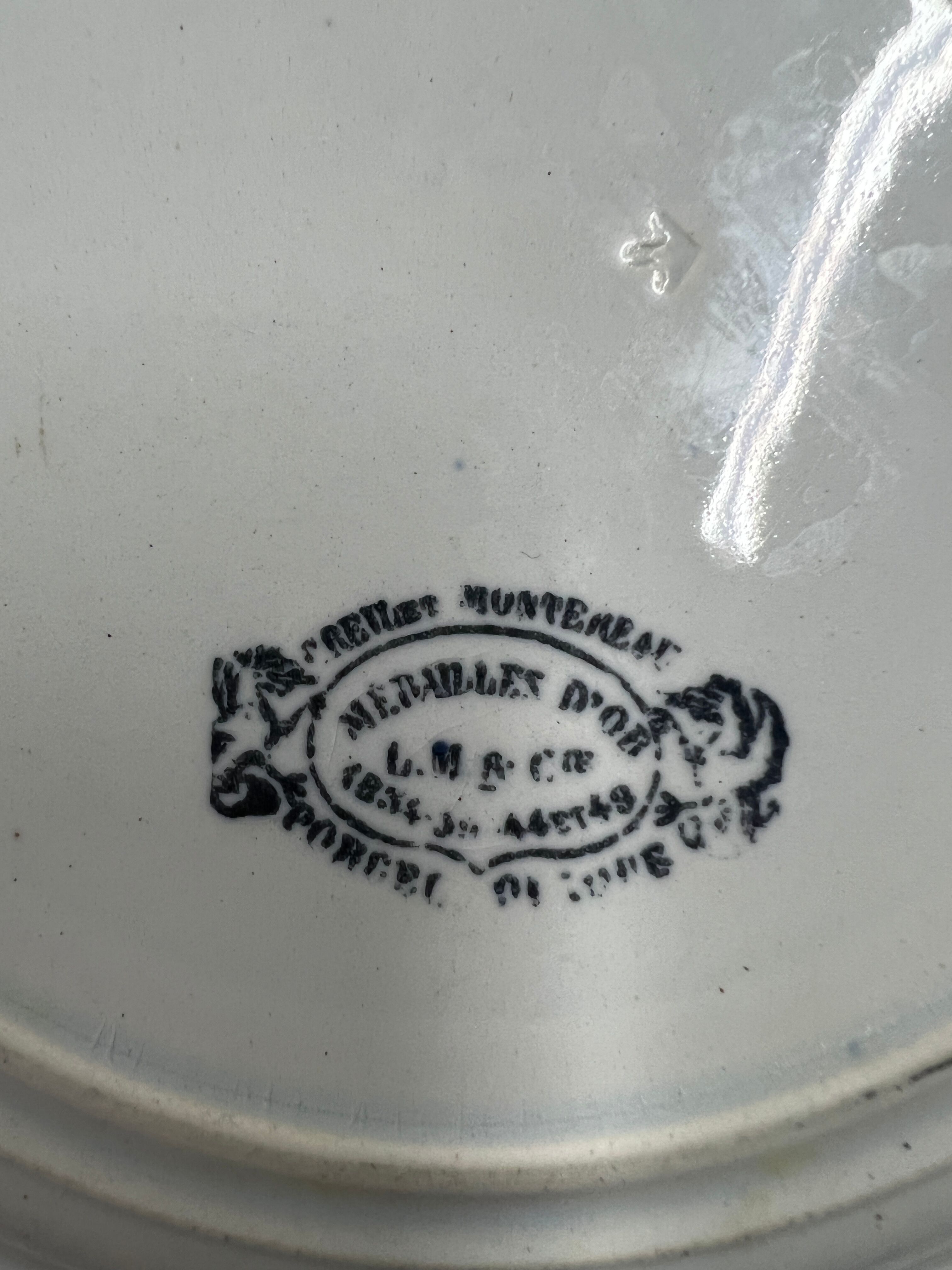 Set of 11 plates Creil Montereau LM & Cie