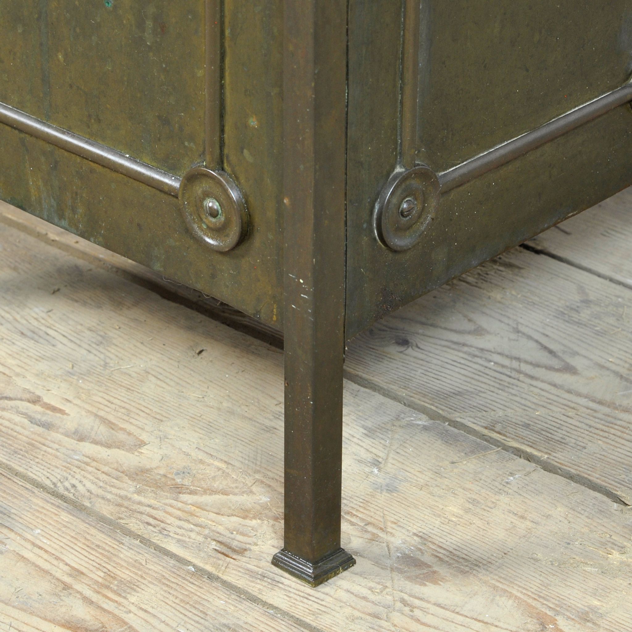 Brass Nightstand With Marble Top, 1910's