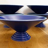 Set of 6 modernist dessert bowls Cobalt