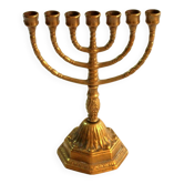 Brass menorah, brass candle holder, vintage