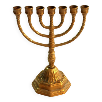 Menorah en laiton, bougeoir en laiton, vintage