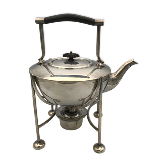 TEAPOT Plated Silver MAPPING & WEBB, with Support Foot Stove Handle Ebony XXth