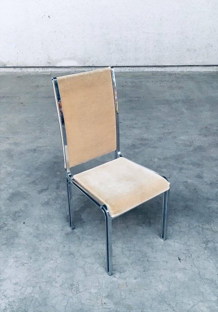 Italian Hollywood Regency Style Modernist Dining Chairs, 1970s, Set of 6