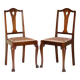 Paire de chaises anglaises anciennes en bois dur avec pieds sculptés en patte de lion