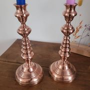Lot de 2 bougeoirs en cuivre