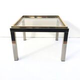 Table basse carrée Flaminia Belgochrom W. Rizzo. Vintage 70s