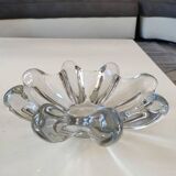 Large pocket organic floral shape/Corolla/Starry. Art Vannes France unsigned. Crystal.