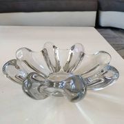 Large pocket organic floral shape/Corolla/Starry. Art Vannes France unsigned. Crystal.