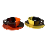 Set of 2 two-tone Vallauris Gaby Ceram cups