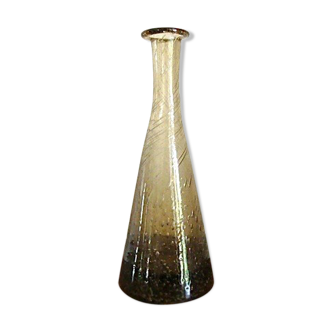 Smoked brown soliflower vase or vase in blown glass