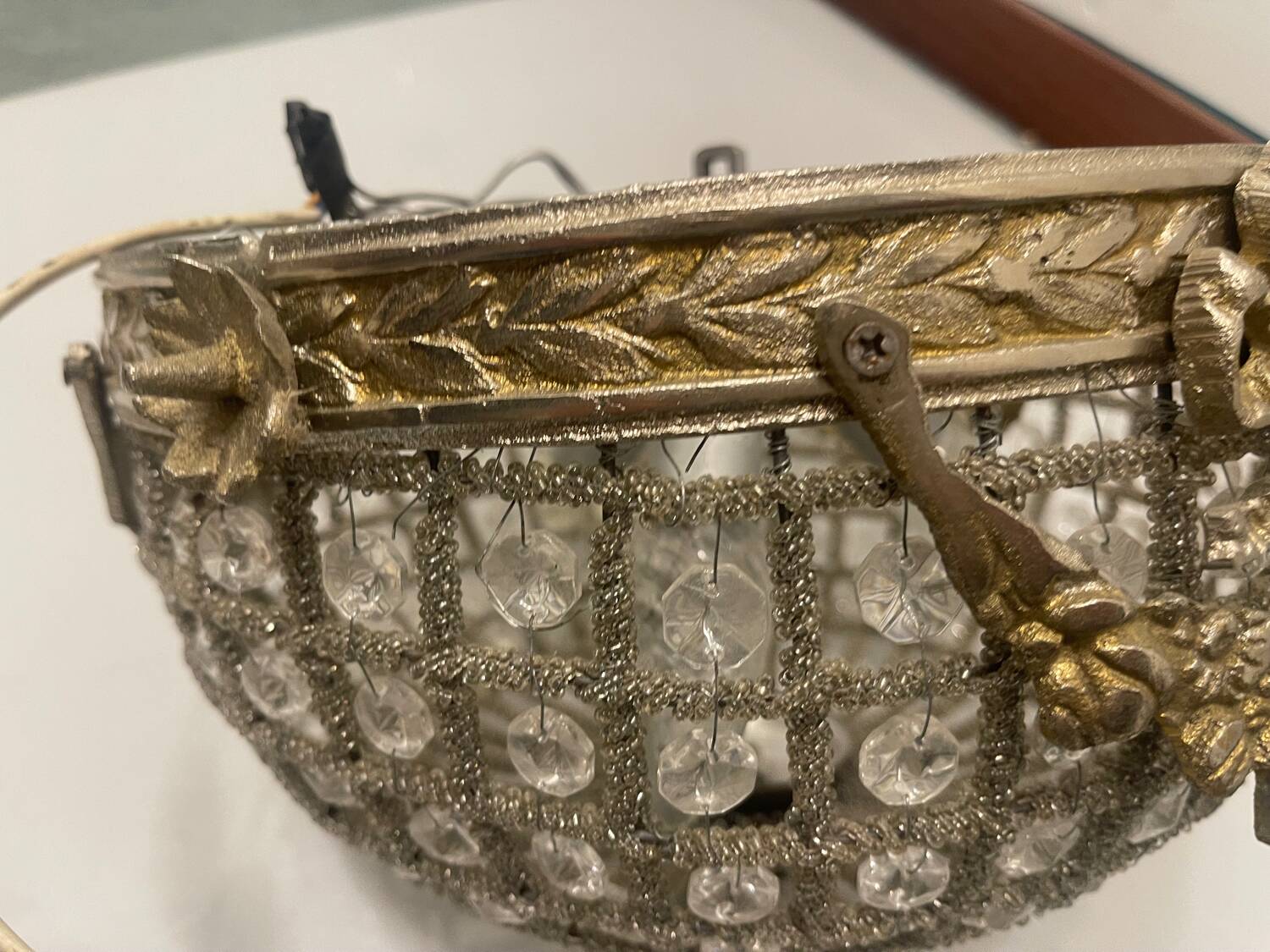 Crystal Beaded Flushmount 1980’s