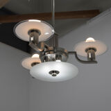 Art deco machine age chandelier, 1930, restored