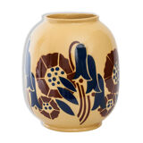 Vase Art deco Lunéville "Galeries Lafayette" with floral decoration