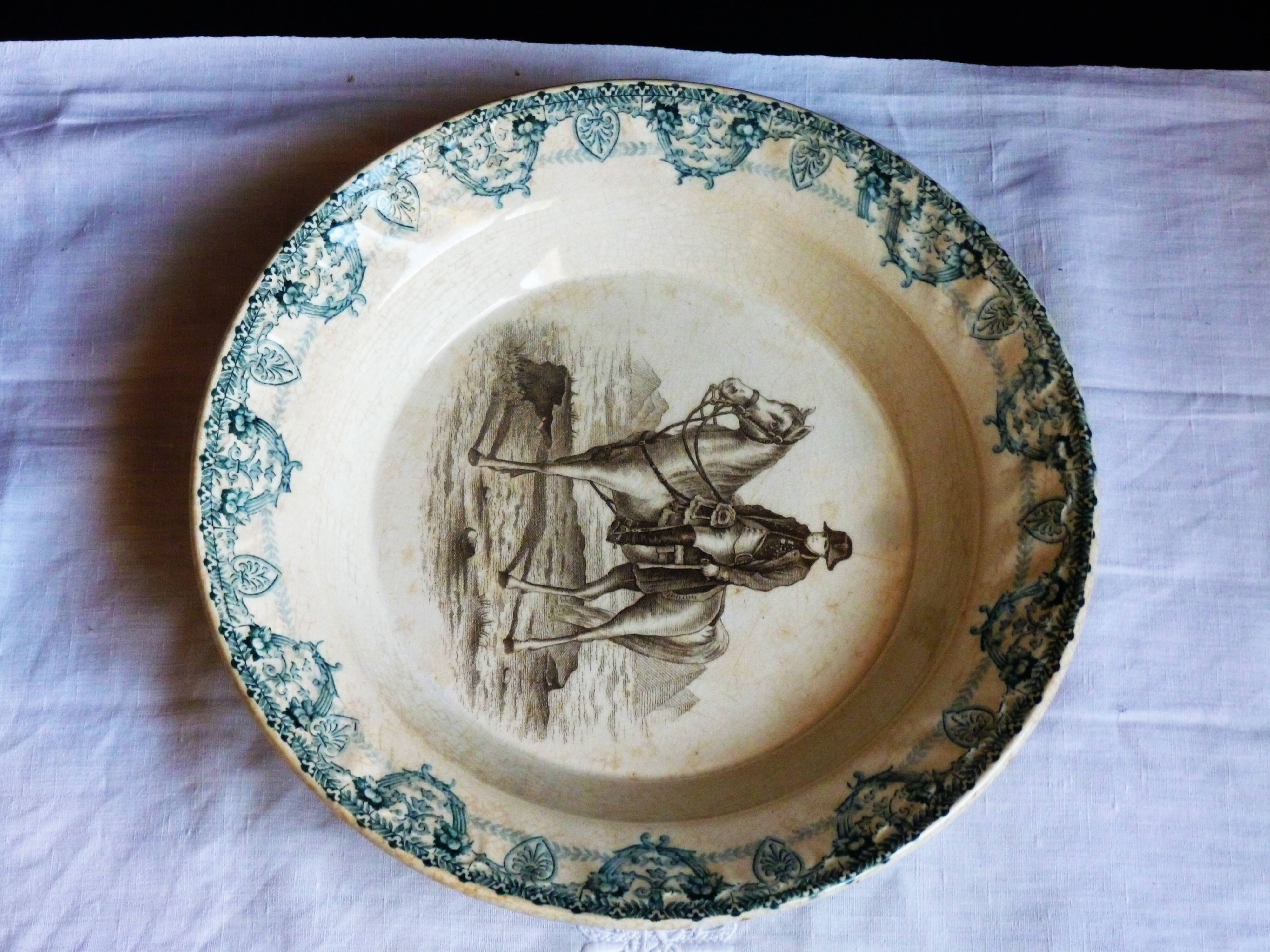 Napoleon plate, an old vegetable dish, 19th-century crockery.