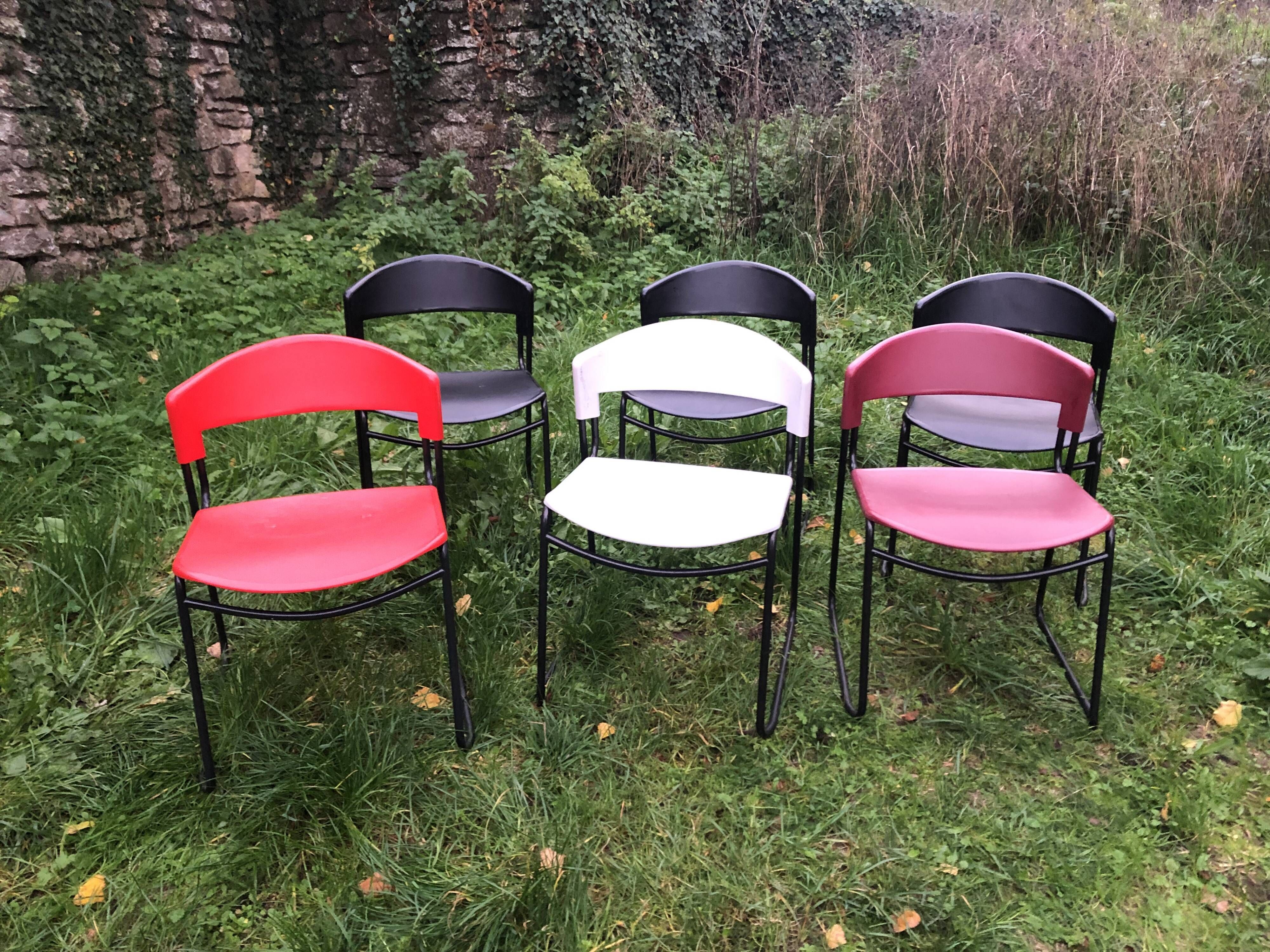 Assisa chairs by Paolo Favaretto Italy Steelcase Strafor 70s