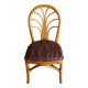 Set of 4 rattan and bamboo chairs, "fan" backrest, vintage 70s.