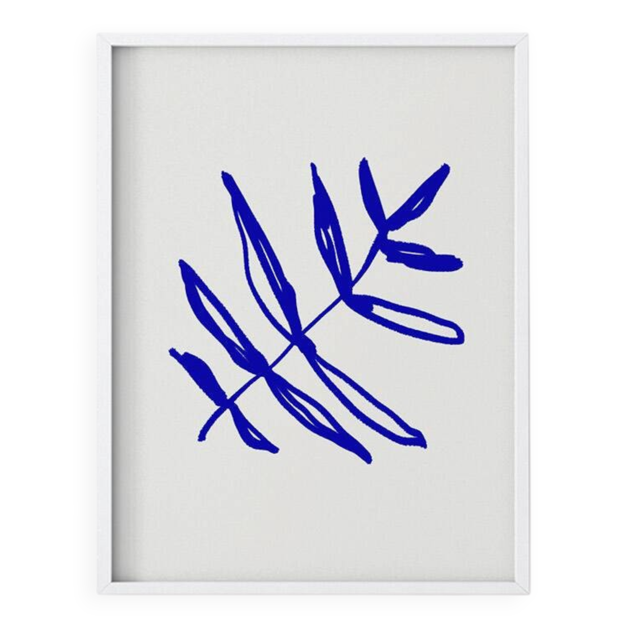 Blue botanical illustration giclee print, 50x70