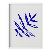 Blue botanical illustration giclee print, 50x70