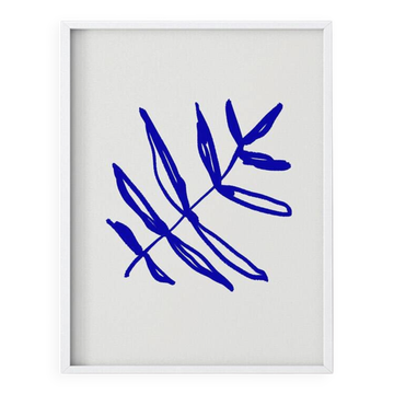 Blue botanical illustration giclee print, 50x70