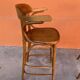 Set of 2 Bar Stools Restaurant Pub Tavern Curved Wood