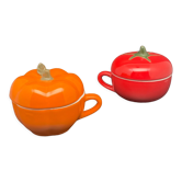 Sotable cup duo with tomato and pumpkin lid