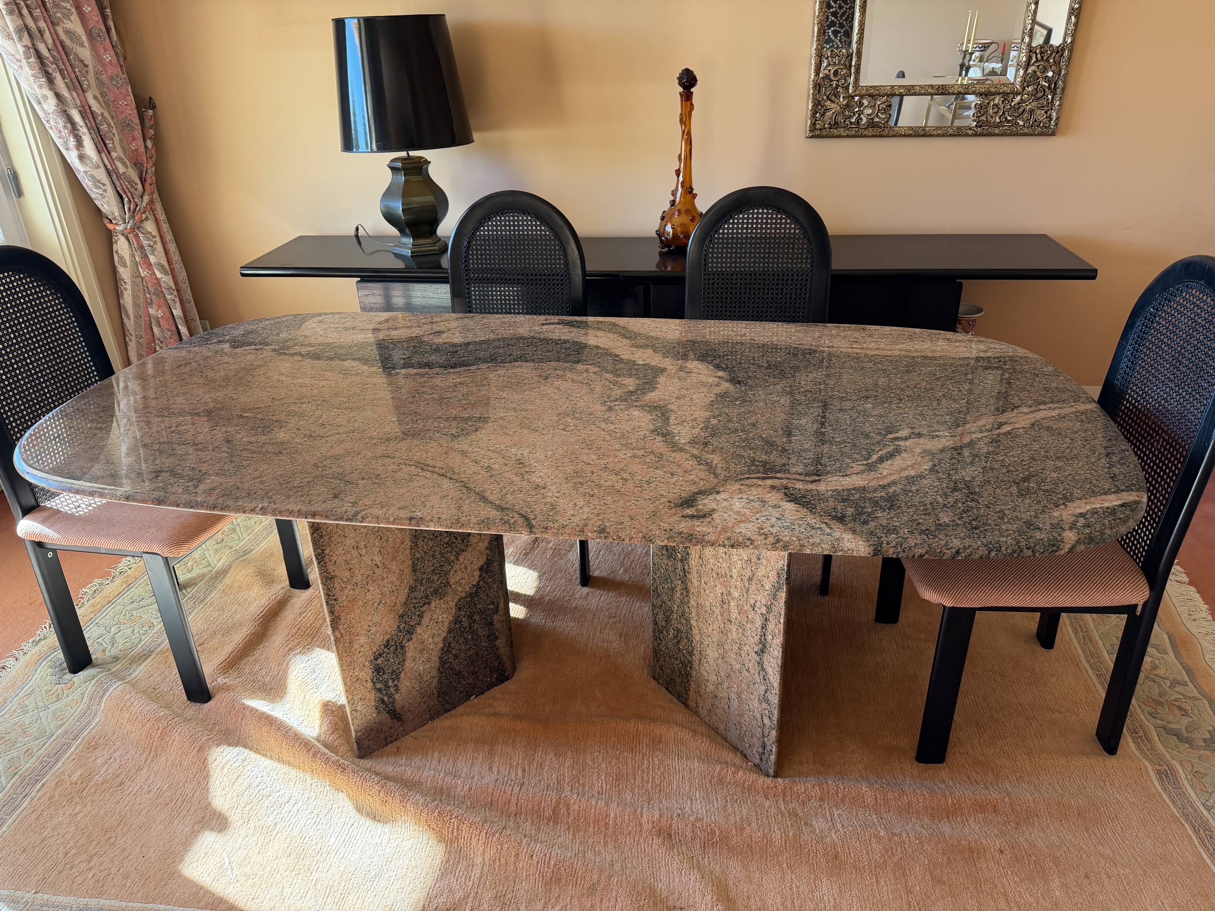 Brazilian pink granite dining table