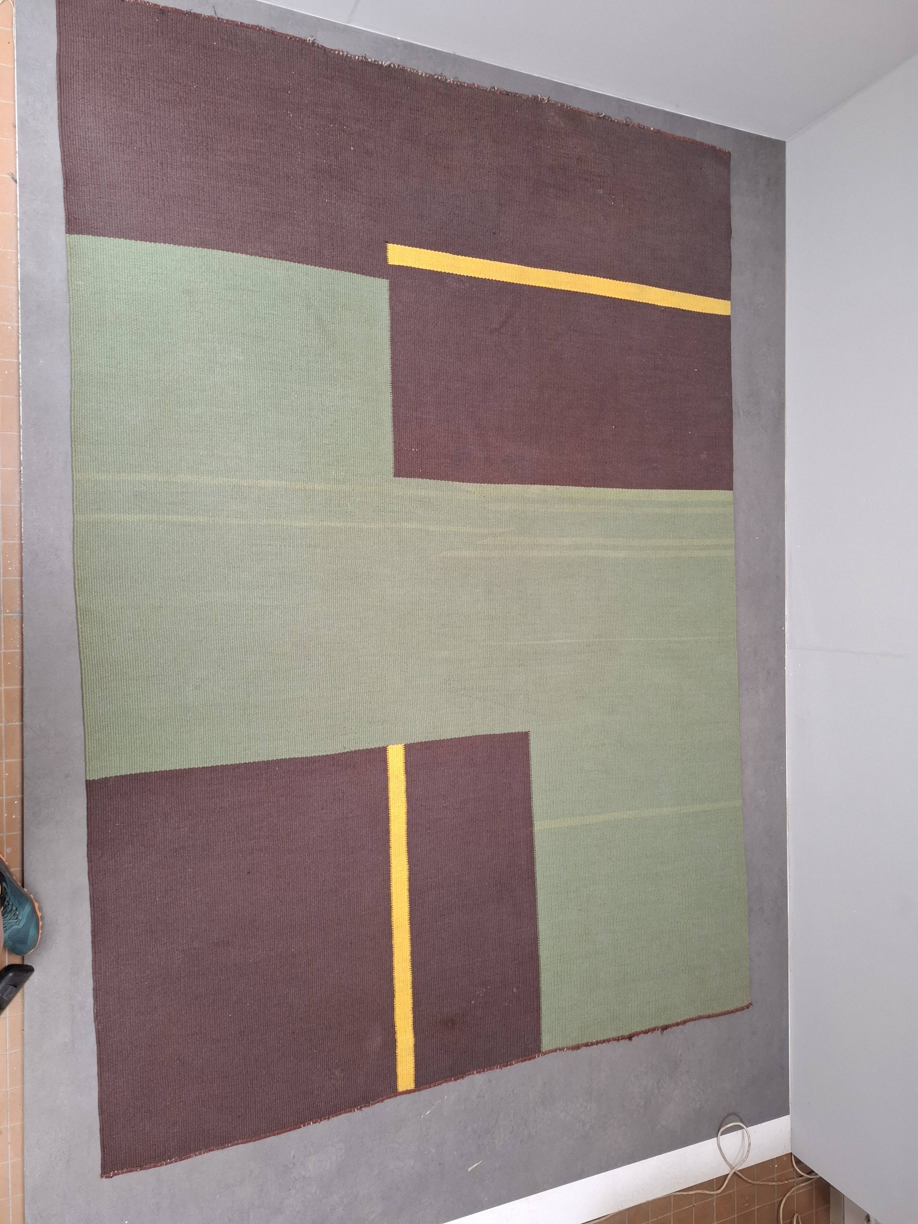 Mid-Century Modern Geometric Rug, Czechoslovakia, 1960s