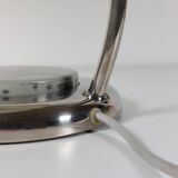 Rare lampe de bureau vintage, lampe de table RDA bleu clair chromé