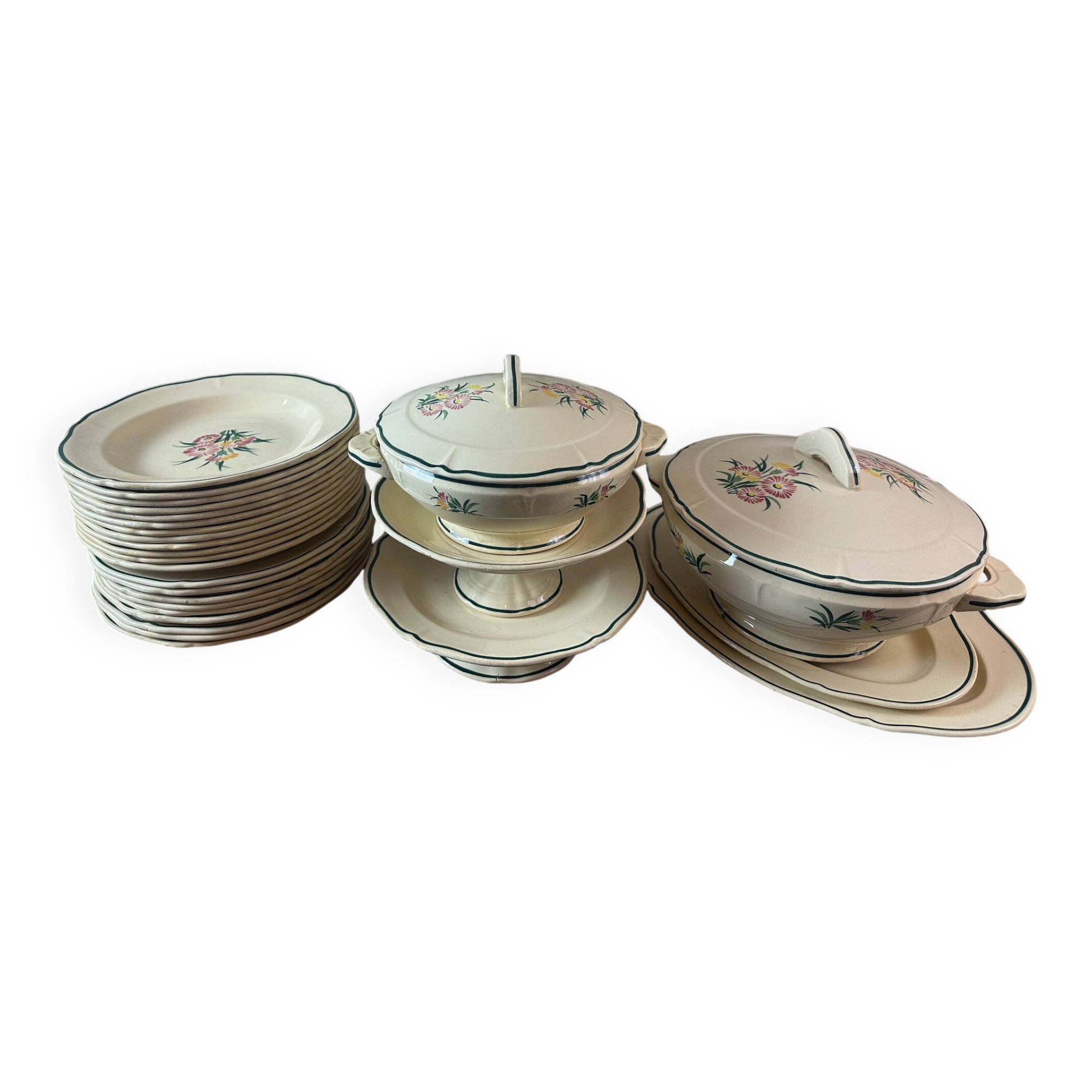 Hand painted Gien service