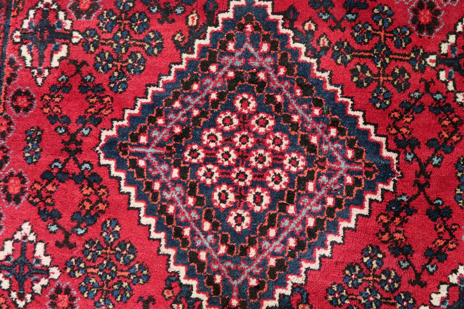 Tapis Vintage Hamadan Fait Main en Laine – Années 1970 – 136 x 205 cm – Rug