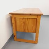 Vintage sled leg pine executive desk from the 60s-70s