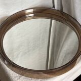 Gilac round mirror smoked Plexiglas vintage 1960
