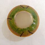 Small Art Nouveau enameled landscape vase/pot