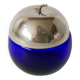 Small glass and stainless steel apple-shaped box 1970