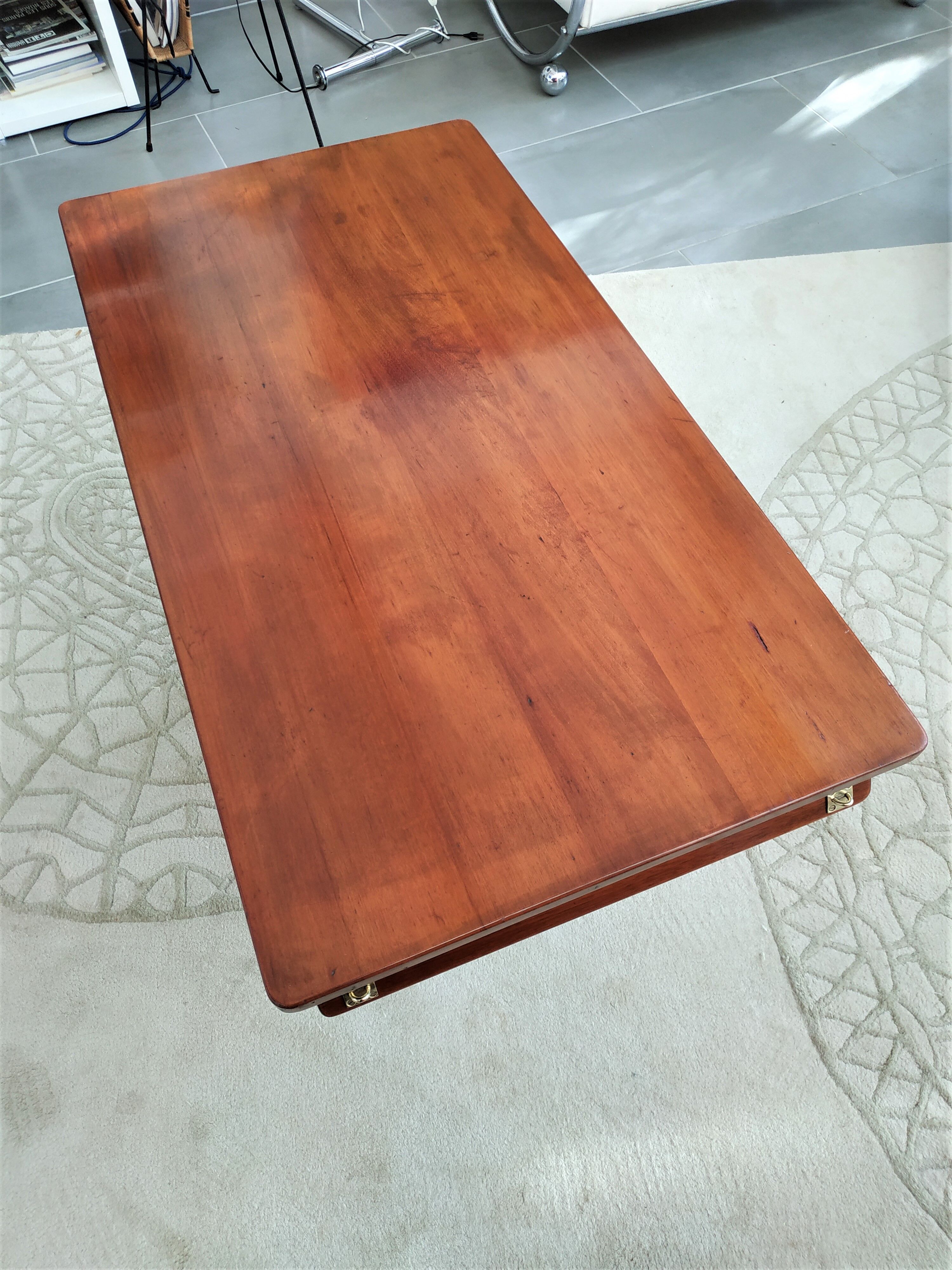 Marine bass table in solid mahogany