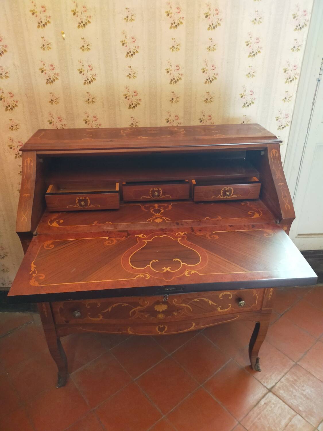 Antique inlaid secretary