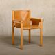 Armchair Wood and cognac colored Saddle Leather, Ibisco Italy 1970s