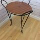 Table d'appoint ronde bois et métal noir